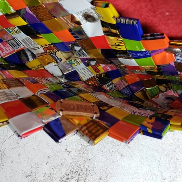 Nahui Ollin Y2K Unique Crossbody Bag Candy Wrapper Mini Purse Patent Leather - Picture 8 of 10